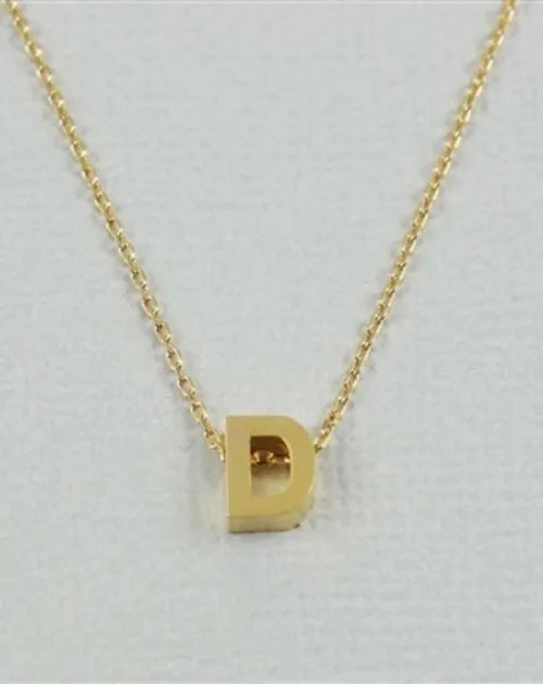 CAI Gold Block Letter initial Necklace - Heritage-Boutique.com