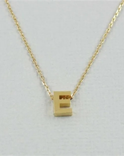 CAI Gold Block Letter initial Necklace - Heritage-Boutique.com
