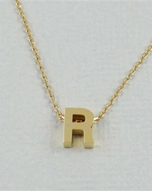 CAI Gold Block Letter initial Necklace - Heritage-Boutique.com