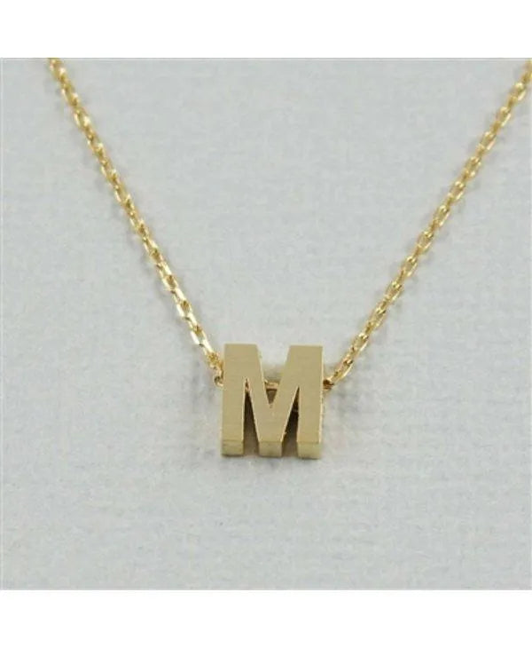 CAI Gold Block Letter initial Necklace - Heritage-Boutique.com
