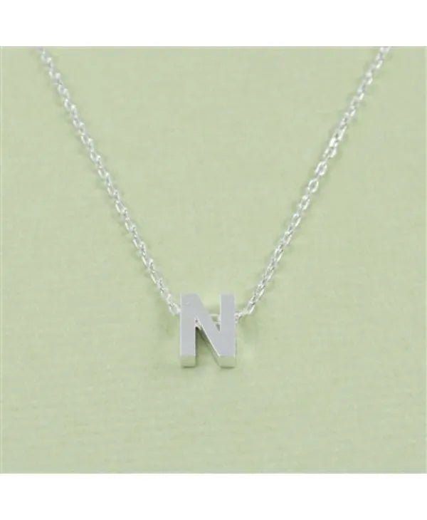 CAI Silver Block Letter Initial Necklace - Heritage - Boutique.com