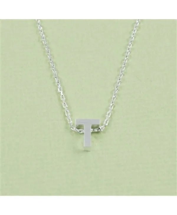 CAI Silver Block Letter Initial Necklace - Heritage - Boutique.com