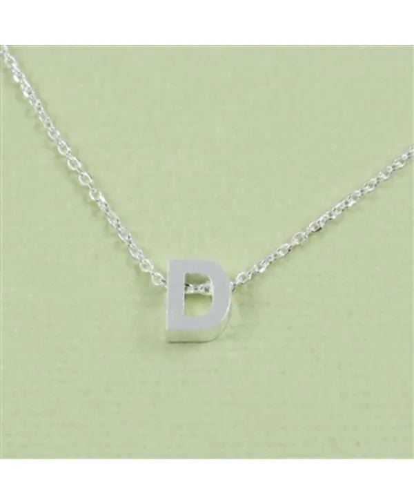 CAI Silver Block Letter Initial Necklace - Heritage - Boutique.com