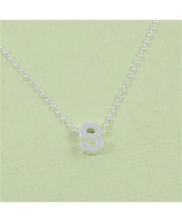 CAI Silver Block Letter Initial Necklace - Heritage - Boutique.com