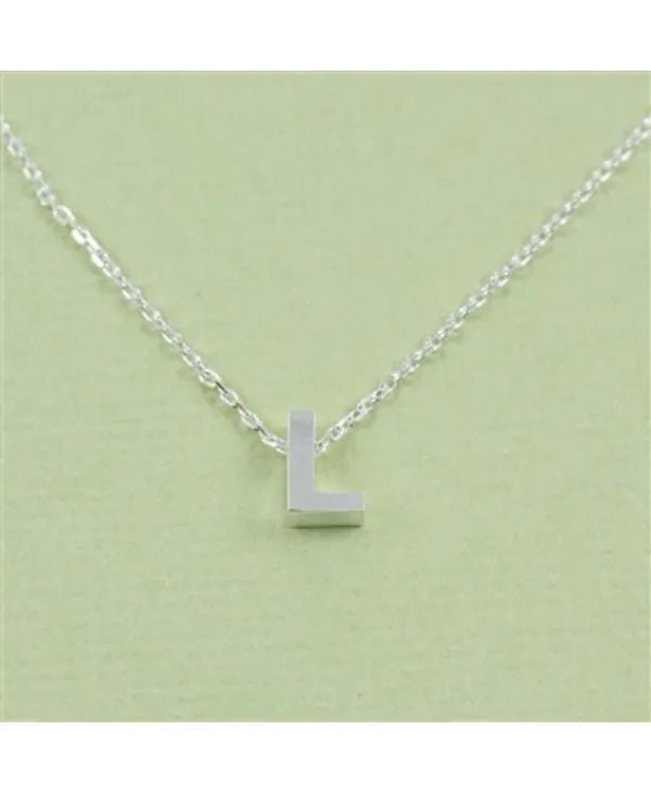 CAI Silver Block Letter Initial Necklace - Heritage - Boutique.com