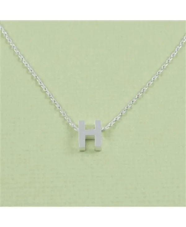CAI Silver Block Letter Initial Necklace - Heritage - Boutique.com