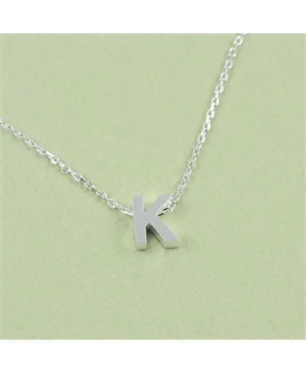 CAI Silver Block Letter Initial Necklace - Heritage - Boutique.com