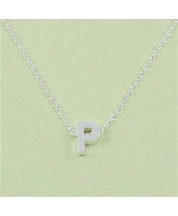CAI Silver Block Letter Initial Necklace - Heritage - Boutique.com