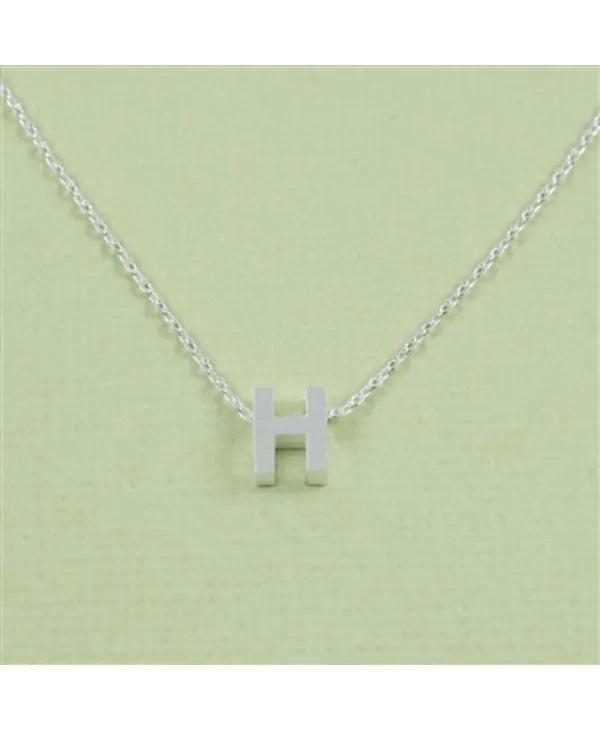 CAI Silver Block Letter Initial Necklace - Heritage-Boutique.com