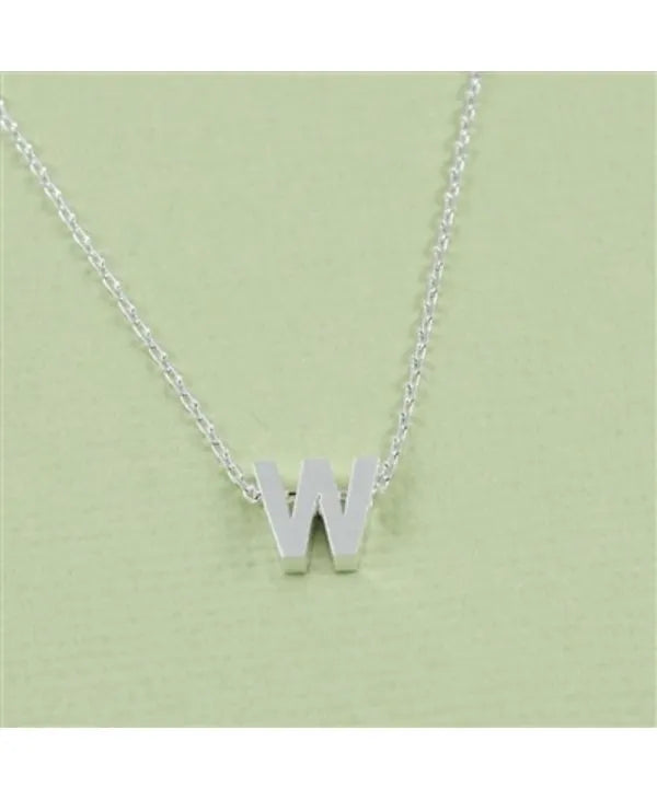 CAI Silver Block Letter Initial Necklace - Heritage-Boutique.com