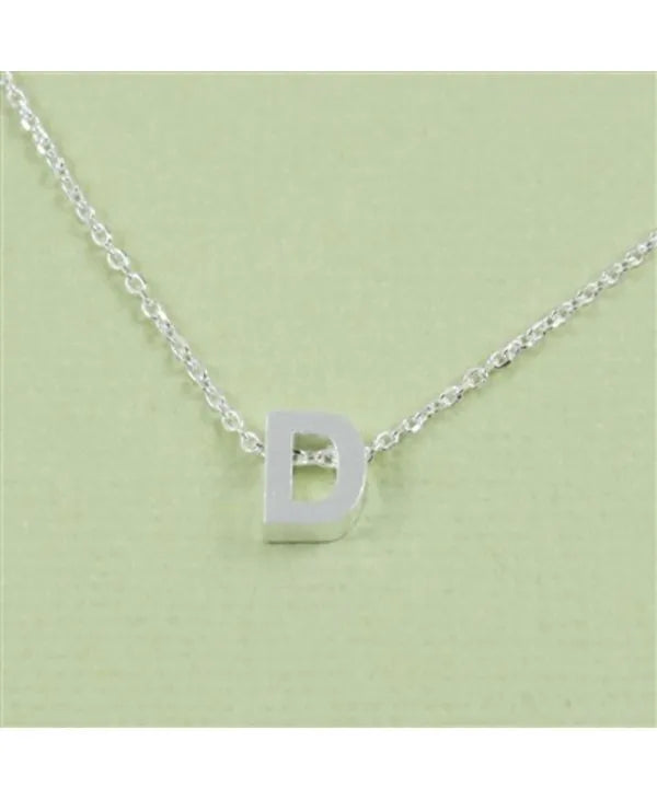 CAI Silver Block Letter Initial Necklace - Heritage-Boutique.com