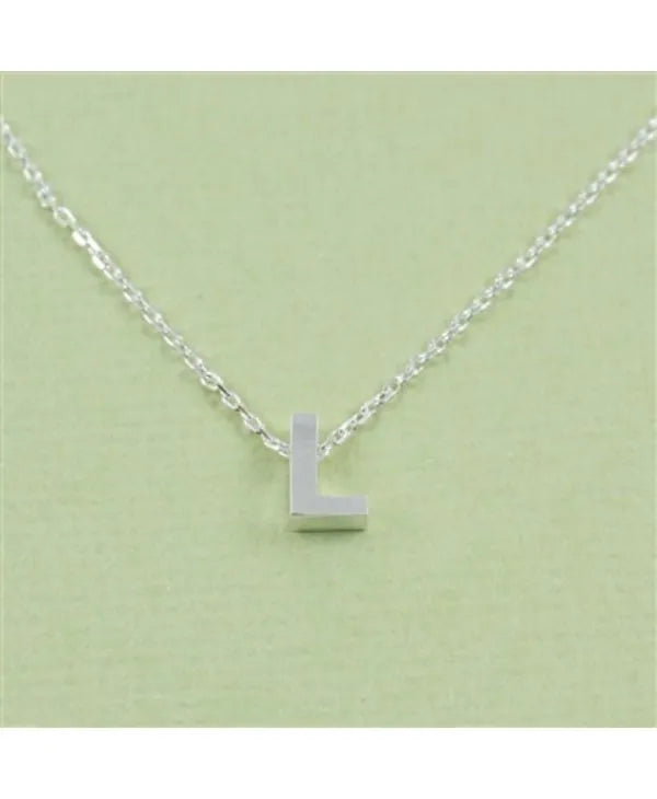 CAI Silver Block Letter Initial Necklace - Heritage-Boutique.com