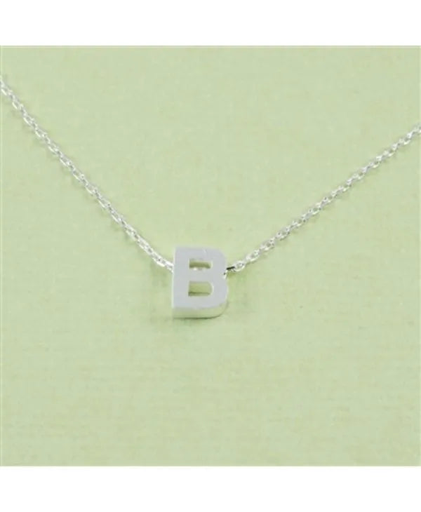 CAI Silver Block Letter Initial Necklace - Heritage-Boutique.com