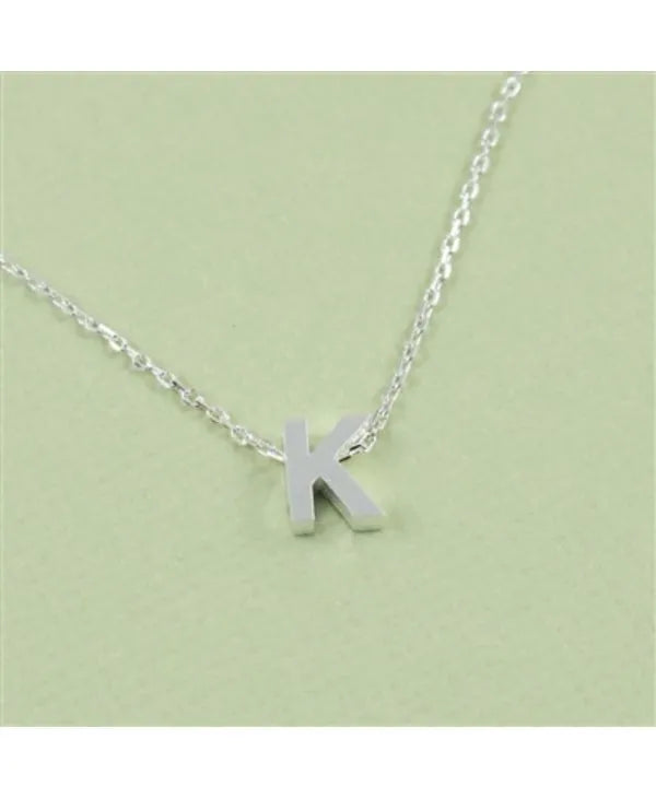 CAI Silver Block Letter Initial Necklace - Heritage-Boutique.com