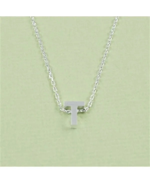 CAI Silver Block Letter Initial Necklace - Heritage-Boutique.com