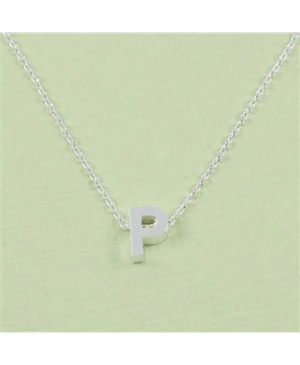 CAI Silver Block Letter Initial Necklace - Heritage-Boutique.com