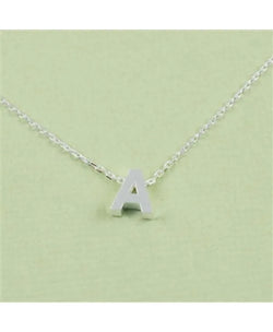 CAI Silver Block Letter Initial Necklace - Heritage-Boutique.com
