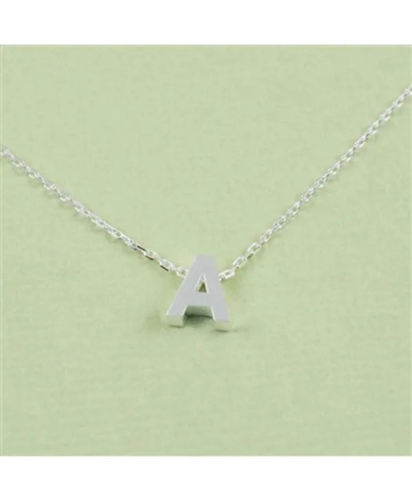 CAI Silver Block Letter Initial Necklace - Heritage-Boutique.com