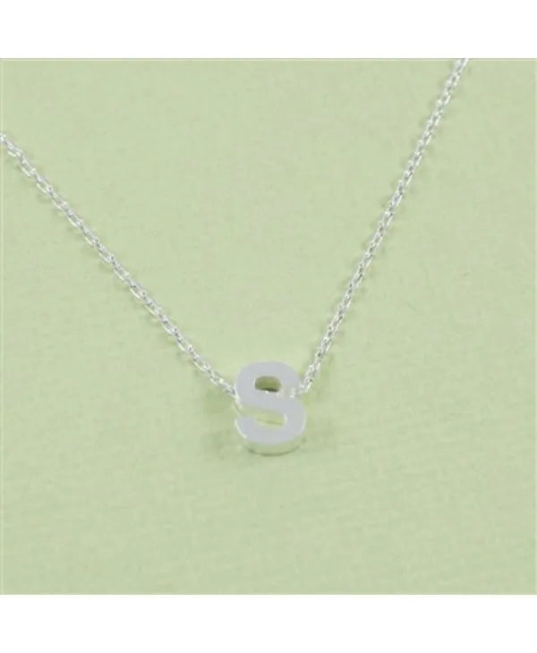 CAI Silver Block Letter Initial Necklace - Heritage-Boutique.com