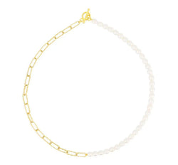 Celeste Gold Chain Pearl Necklace - Heritage-Boutique.com