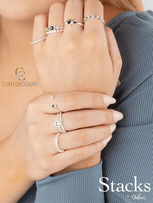 Davinci Silver Stackable Ring - Heritage-Boutique.com