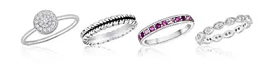 Davinci Silver Stackable Ring - Heritage-Boutique.com