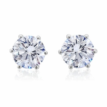 Silver Cubic Zirconia Stud Earrings