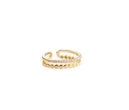 Dotted CZ Double Band Ring - Heritage - Boutique.com