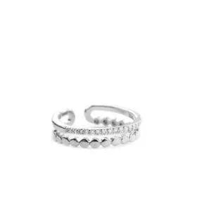 Dotted CZ Double Band Ring - Heritage-Boutique.com