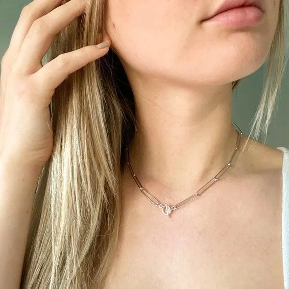 Ella Chain link Necklace Silver - Heritage-Boutique.com