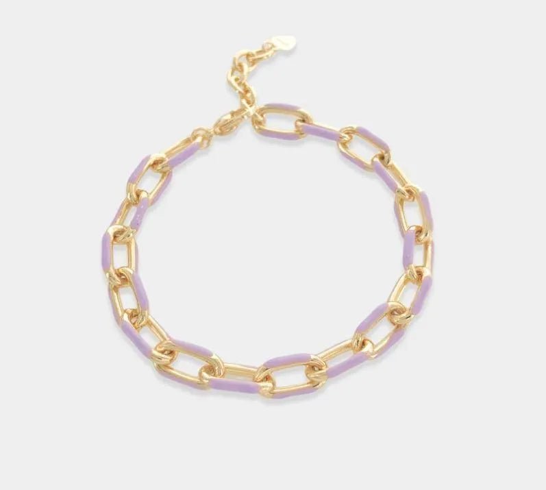 Enamel Paperclip Chain Bracelet - Heritage - Boutique.com