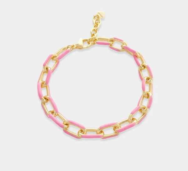 Enamel Paperclip Chain Bracelet - Heritage-Boutique.com