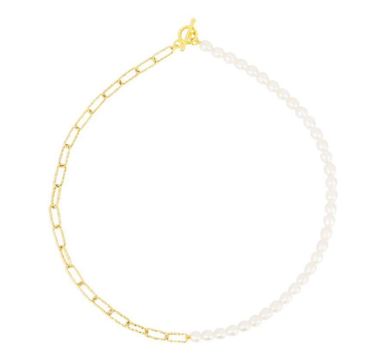 F.Y.B Celeste Gold Chain Pearl Necklace - Heritage-Boutique.com