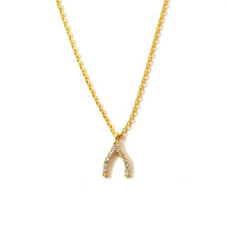 F.Y.B Little Charm Necklace Gold Wishbone - Heritage-Boutique.com