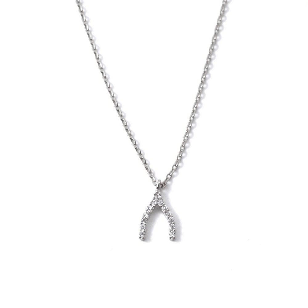 F.Y.B Little Charm Necklace Silver Wishbone - Heritage-Boutique.com