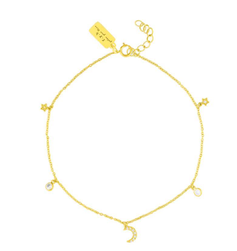 F.Y.B Moon & Star Charm Anklet - Heritage-Boutique.com