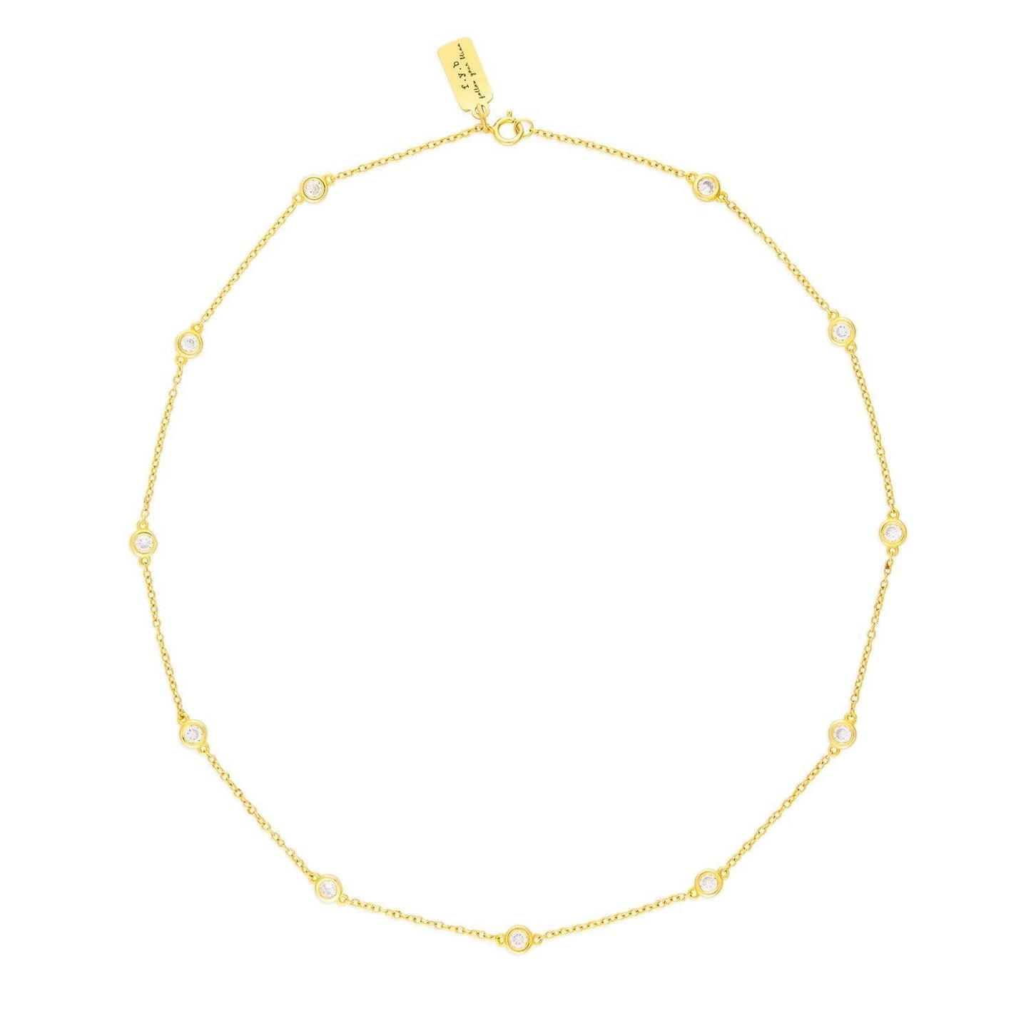 F.Y.B Rian CZ Necklace Gold - Heritage-Boutique.com