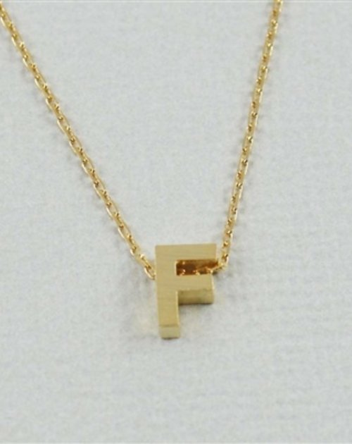 CAI Gold Block Letter initial Necklace