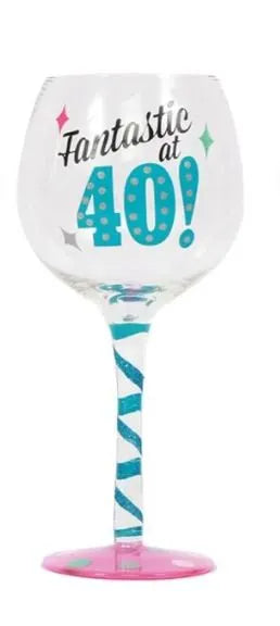 Fantastic at 40! Wine Glass - Heritage-Boutique.com