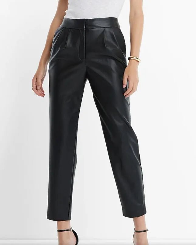 Fate High Waist Crop Leather Pants - Heritage - Boutique.com
