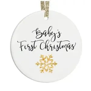 "First" Christmas Ceramic Ornament - Heritage-Boutique.com