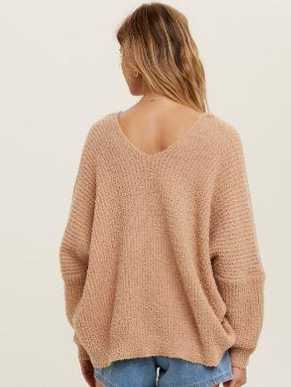Ginger Oversized Super Soft V-Neck Sweater - Heritage-Boutique.com