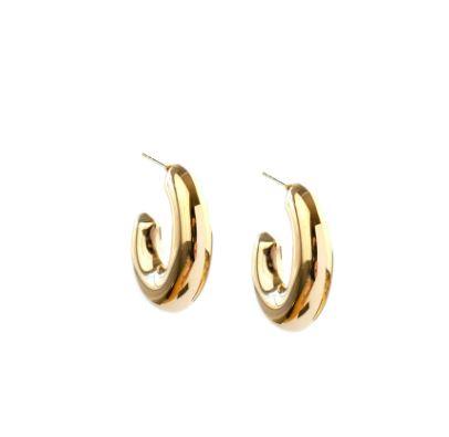 Gold Hollow C Hoop Earring - Heritage-Boutique.com
