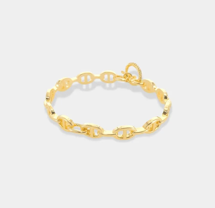 Gold Mariner Pave Cuff w/Toggle Lock - Heritage-Boutique.com