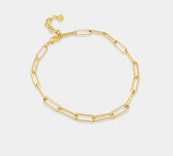 Gold Thin Paperclip Anklet - Heritage-Boutique.com