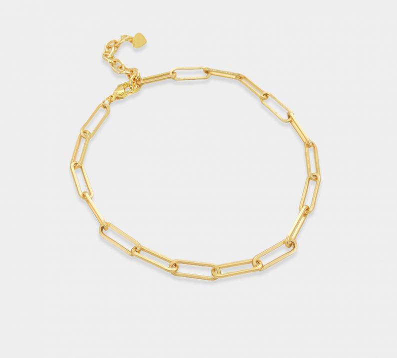 Gold Thin Paperclip Anklet - Heritage-Boutique.com