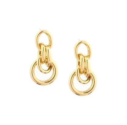 Gold Triple Interlinked Drop Earring - Heritage-Boutique.com