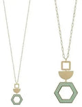 Gold Wood Hexagon Necklace - Heritage - Boutique.com