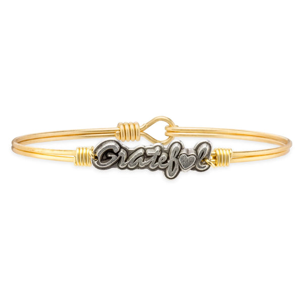 Luca and Danni Gold "Grateful" Bracelet