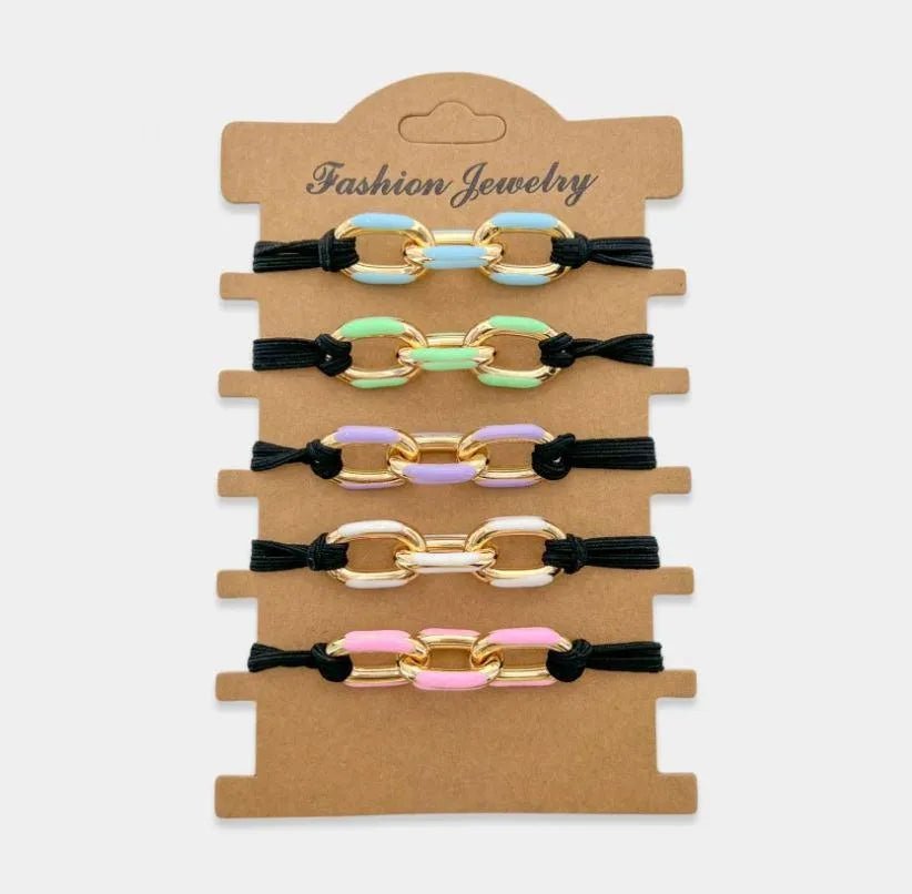Hair Tie Bracelets 5pc - Heritage - Boutique.com